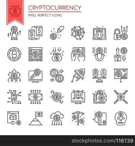 Cryptocurrency Elements , Thin Line and Pixel Perfect Icons