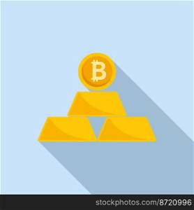 Cryptocurrency gold bar icon flat vector. Crypto money. Digital evolution. Cryptocurrency gold bar icon flat vector. Crypto money