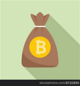 Cryptocurrency money bag icon flat vector. Finance business. Financial payment. Cryptocurrency money bag icon flat vector. Finance business