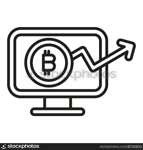 Cryptocurrency monitor icon outline vector. Digital finance. Investment marketing. Cryptocurrency monitor icon outline vector. Digital finance