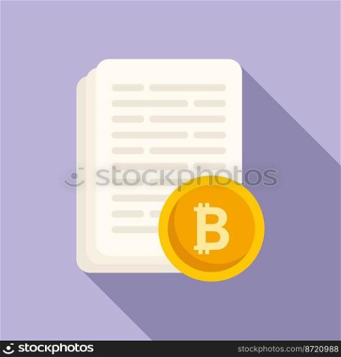 Cryptocurrency papers icon flat vector. Crypto business. Finance graph. Cryptocurrency papers icon flat vector. Crypto business