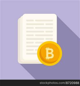 Cryptocurrency papers icon flat vector. Crypto business. Finance graph. Cryptocurrency papers icon flat vector. Crypto business
