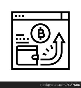 cryptocurrency payment line icon vector. cryptocurrency payment sign. isolated contour symbol black illustration. cryptocurrency payment line icon vector illustration