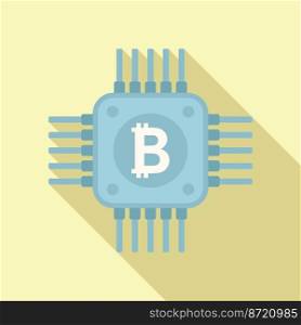 Cryptocurrency processor icon flat vector. Crypto money. Digital exchange. Cryptocurrency processor icon flat vector. Crypto money