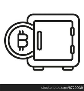 Cryptocurrency safe icon outline vector. Digital finance. Bitcoin money. Cryptocurrency safe icon outline vector. Digital finance