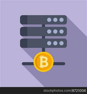 Cryptocurrency server icon flat vector. Crypto money. Bitcoin digital. Cryptocurrency server icon flat vector. Crypto money