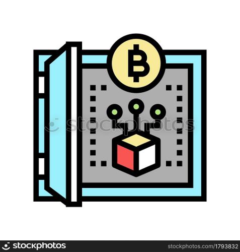 cryptocurrency storage service color icon vector. cryptocurrency storage service sign. isolated symbol illustration. cryptocurrency storage service color icon vector illustration