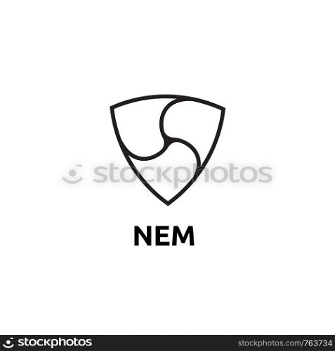 Cryptocurrency Symbol with text nem