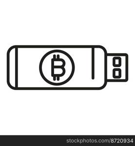 Cryptocurrency usb icon outline vector. Bitcoin money. Crypto business. Cryptocurrency usb icon outline vector. Bitcoin money