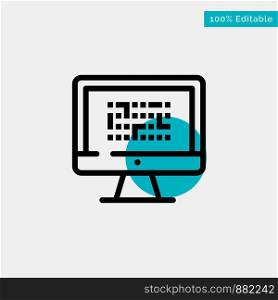 Cryptography, Data, Ddos, Encryption, Information, Problem turquoise highlight circle point Vector icon