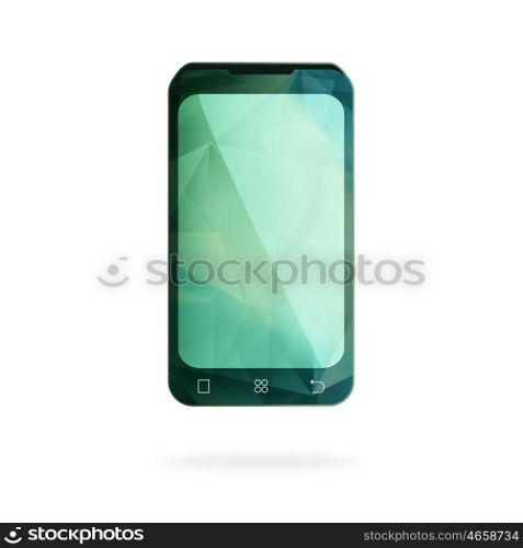 Crystal Abstract Geometric Smart Phone On A White Background