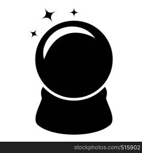Crystal ball Glass sphere Spirutual concept Magic crystal ball icon black color vector illustration flat style simple image