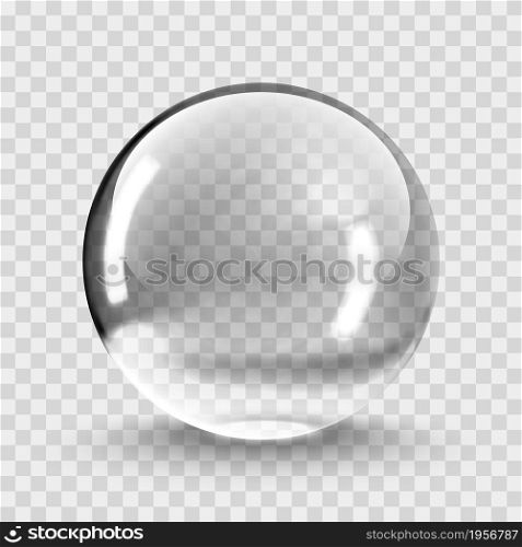 Crystal ball light vector on transparent background. Clear sphere transparent ball.. Crystal ball light vector on transparent background. Clear sphere transparent ball. Bubble clear EPS 10.