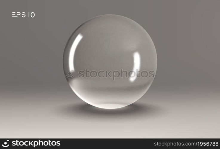 Crystal ball light vector on transparent background. Clear sphere transparent ball.. Crystal ball light vector on transparent background. Clear sphere transparent ball. Bubble clear EPS 10.