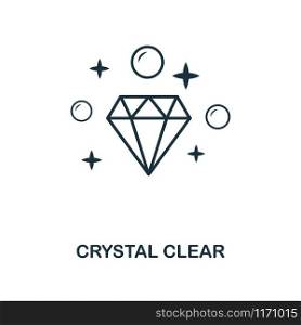 Crystal Clear creative icon. Simple element illustration. Crystal Clear concept symbol design from cleaning collection. Can be used for mobile and web design, apps, software, print.. Crystal Clear icon. Line style icon design from cleaning icon collection. UI. Illustration of crystal clear icon. Pictogram isolated on white. Ready to use in web design, apps, software, print.