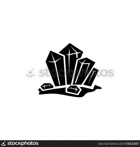 Crystal Stone, Crystalline Gem, Gemstone. Flat Vector Icon illustration. Simple black symbol on white background. Crystal Stone, Quartz Gem, Gemstone sign design template for web and mobile UI element. Crystal Stone, Crystalline Gem, Gemstone Flat Vector Icon