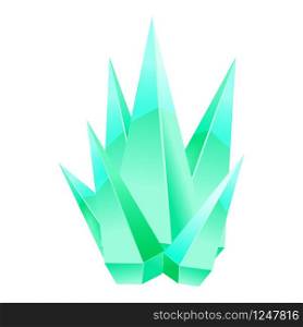 Crystal stone or precious stone. Precious stone Magic. Gree ncolors. Crystal stone or precious stone. Green colors. Precious stone Magic, fantasy crystals and semiprecious stones. For games, applications, advertising, sites. Vector illustration, isolated