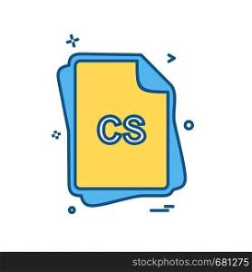 CS file type icon design vector
