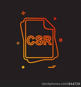 CSR file type icon design vector