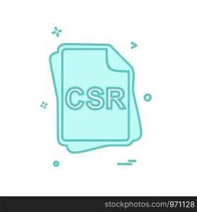 CSR file type icon design vector