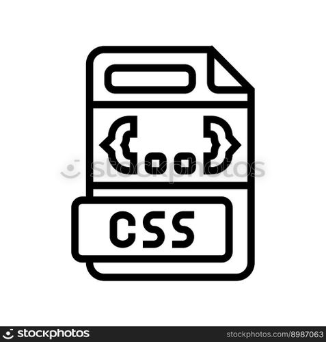 css file format document line icon vector. css file format document sign. isolated contour symbol black illustration. css file format document line icon vector illustration