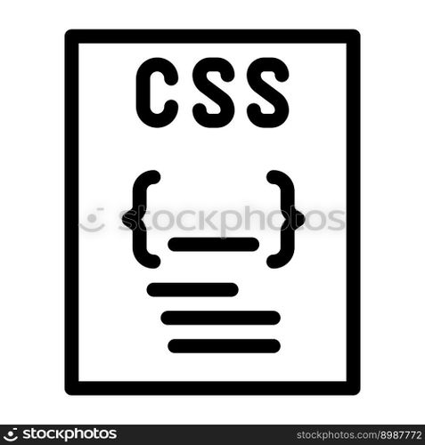 css file format document line icon vector. css file format document sign. isolated contour symbol black illustration. css file format document line icon vector illustration