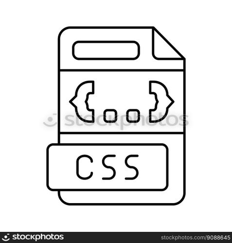 css file format document line icon vector. css file format document sign. isolated contour symbol black illustration. css file format document line icon vector illustration