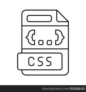 css file format document line icon vector. css file format document sign. isolated contour symbol black illustration. css file format document line icon vector illustration