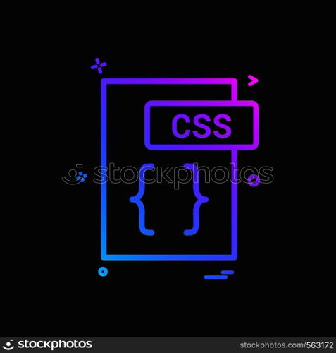 css file format icon vector design