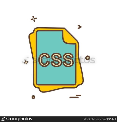 CSS file type icon design vector