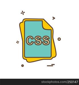 CSS file type icon design vector