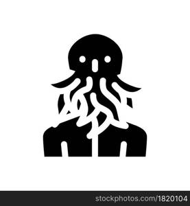 cthulhu fantasy character glyph icon vector. cthulhu fantasy character sign. isolated contour symbol black illustration. cthulhu fantasy character glyph icon vector illustration