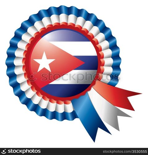 Cuba detailed silk rosette flag, eps10 vector illustration