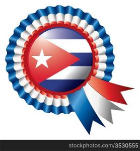 Cuba detailed silk rosette flag, eps10 vector illustration