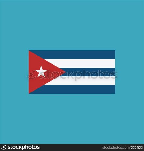 Cuba flag icon in flat design. Independence day or National day holiday concept.