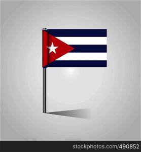 Cuba Flag Map Pin. Vector EPS10 Abstract Template background
