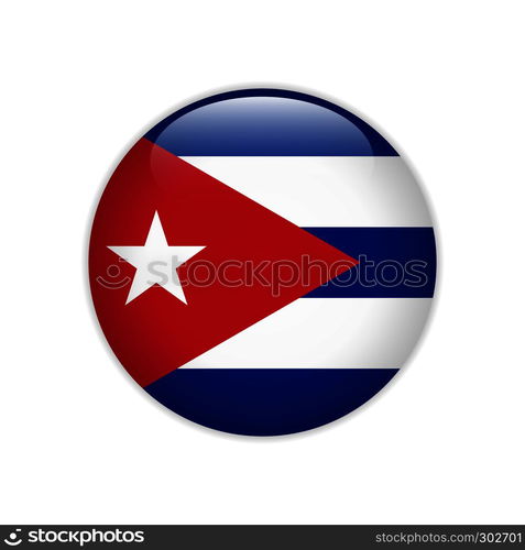 Cuba flag on button