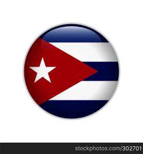 Cuba flag on button
