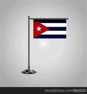 Cuba Flag Pole. Vector EPS10 Abstract Template background
