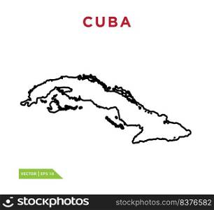Cuba map icon vector logo template