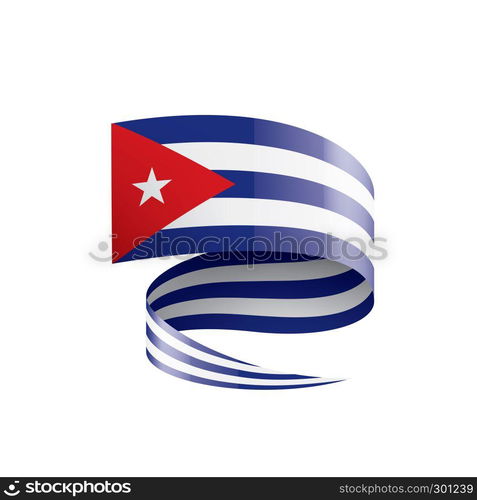 Cuba national flag, vector illustration on a white background. Cuba flag, vector illustration on a white background