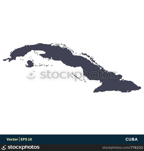 Cuba - North America Countries Map Icon Vector Logo Template Illustration Design. Vector EPS 10.