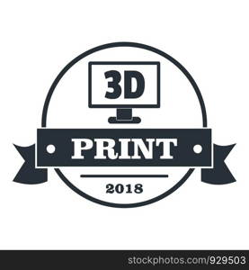 Cube 3d printing logo. Simple illustration of cube 3d printing vector logo for web. Cube 3d printing logo, simple gray style