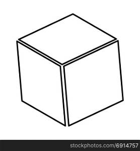 Cube black icon .