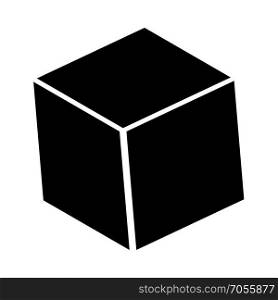 Cube black icon .