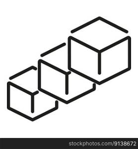 Cube blockchain icon outline vector. Chain block. Finance digital. Cube blockchain icon outline vector. Chain block