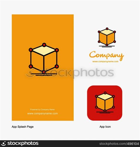 Cube Company Logo App Icon and Splash Page Design. Creative Business App Design Elements