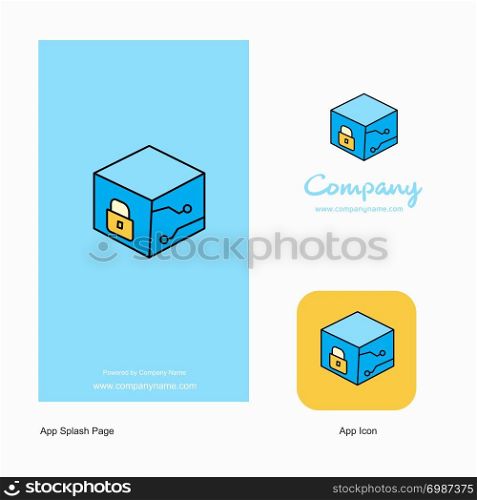 Cube Company Logo App Icon and Splash Page Design. Creative Business App Design Elements