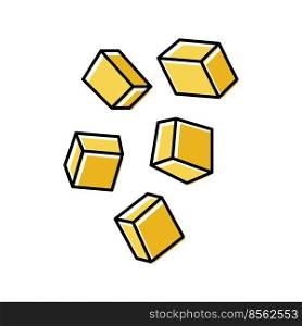 cube cut mango color icon vector. cube cut mango sign. isolated symbol illustration. cube cut mango color icon vector illustration