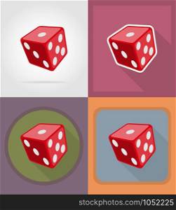 cube dice casino flat icons vector illustration isolated on background